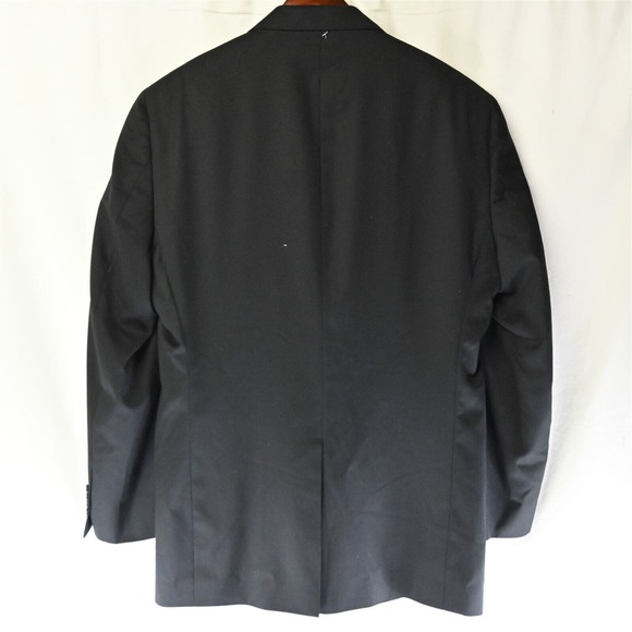 Joseph Feiss 44L Black Wool 2 Button Suit Jacket Blazer Sport Coat - Picture 10 of 10